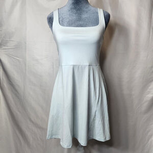 Beyond Yoga Dress Women’s M Tank Sleeveless Square Neck Pockets Mini Blue Sports